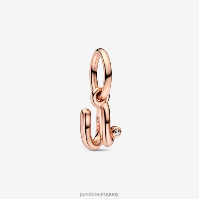 Pendente Donna Lettera A in Oro Bianco con Zirconi - Gioielleria Amadori