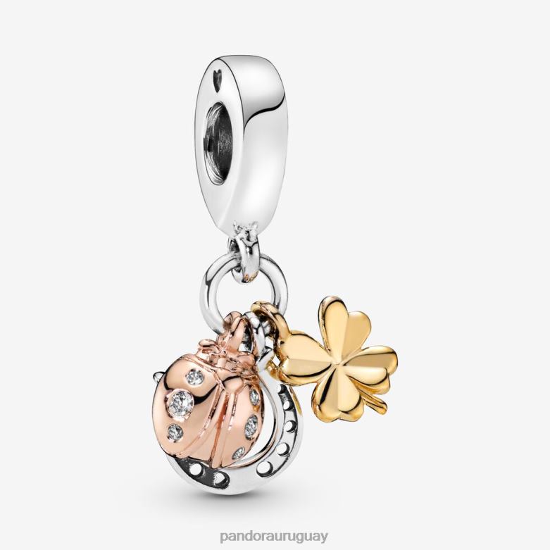 accesorios 64J6V283 Pandora Charm colgante de herradura trebol y mariquita tritono 64J6V283 Amados amuletos en Pandora Uruguay Pandora pendientes expresan sus historias a traves del estilo